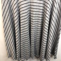 Size 10-12: Melrose and Market Light Grey & Black Striped Short Sleeve Dress