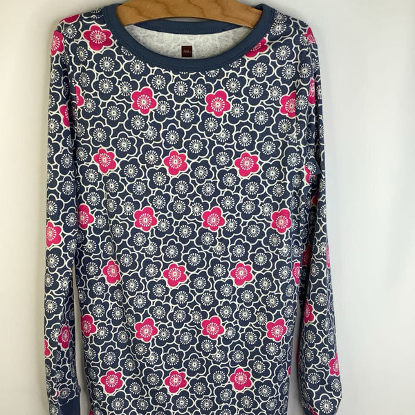 Size 12: Tea Grey/Blue Pink Floral Long Sleeve 2pc PJS NEW w/ Tag