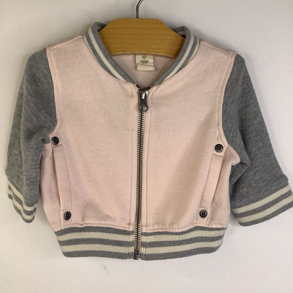 Size 3m: Tucker + Tate Light Pink & Grey Letterman's Jacket