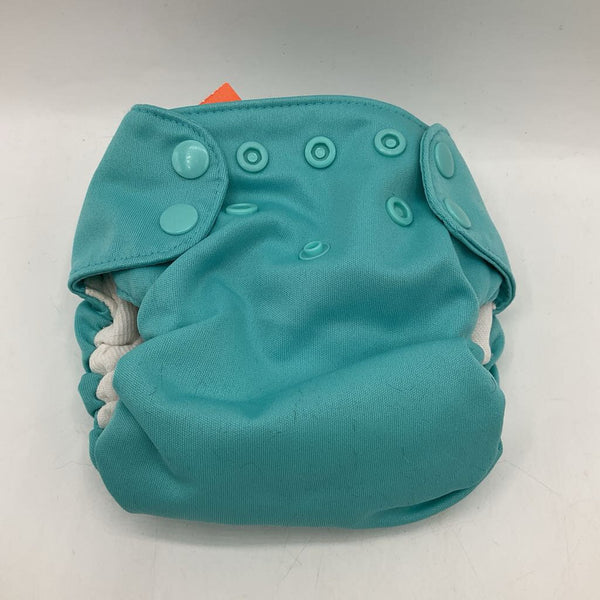 Size S: Blueberry Diapers Turquoise Snap Reusable Lined Diaper