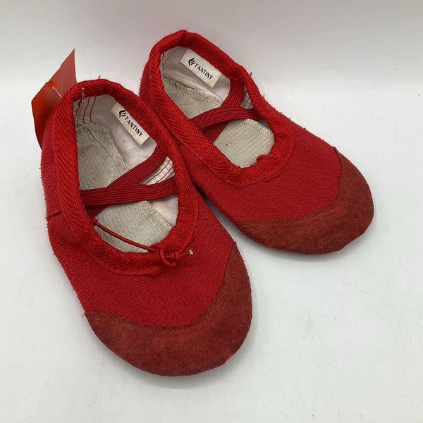 Size 8.5: Fantiny Red Canvas Red Ballet Slippers