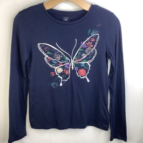 Size 12: Gap Navy Blue Colorful Butterfly Long Sleeve T NEW w/ Tag