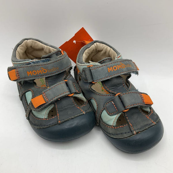 Size 5: Momo Baby Grey & Mint Velcro Sandals