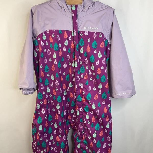 Size 3: Columbia Omni-Tech Purple Colorful Rain Drops Rain Suit REDUCED