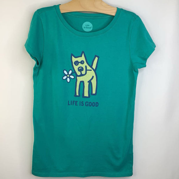 Size 10: Life is Good Green Yellow Dog T-Shirt New w/ Tag