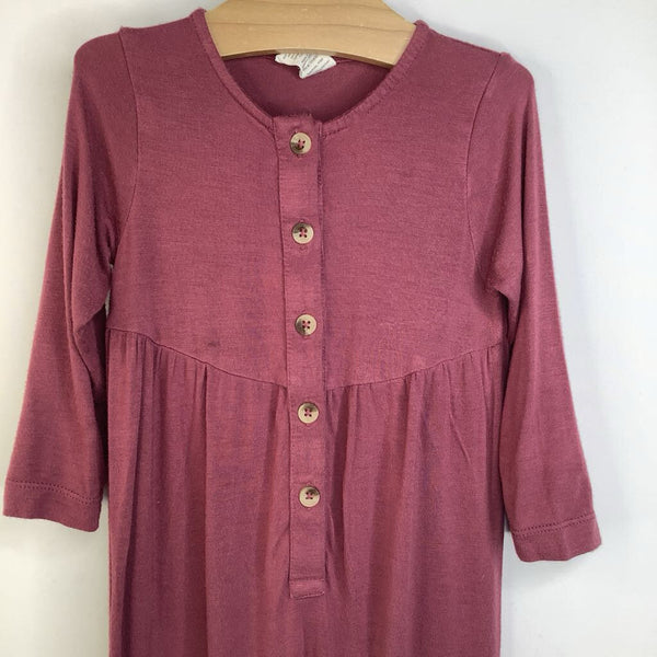 Size 12-18m: Kate Quinn Maroon Button-up Long Sleeve Long Romper