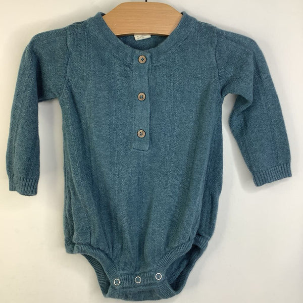 Size 18-24m: Kate Quinn Teal Knitted Long Sleeve Onesie