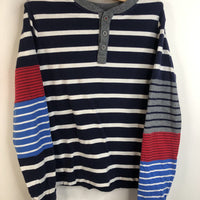 Size 6-7 (120): Hanna Andersson Navy Blue, Red & White Striped Long Sleeve T