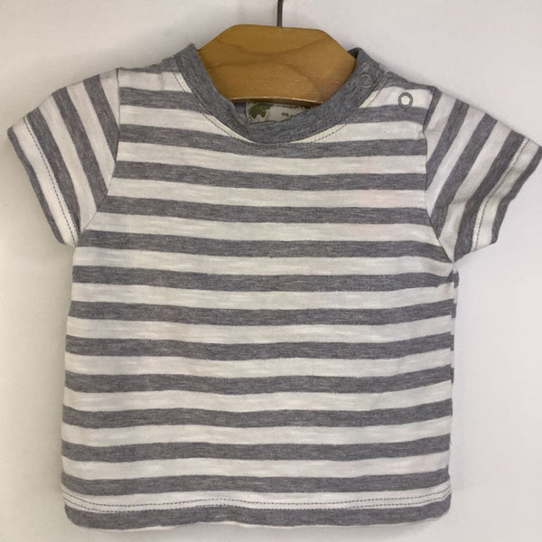 Size 3-6m: Monica + Andy Light Grey & White Striped T-Shirt