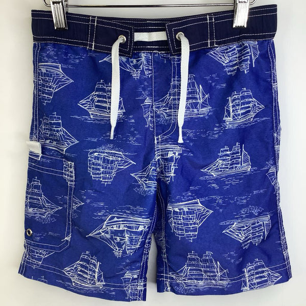 Size 5 (110): Hanna Andersson Blue Sail Boat Swim Trunks