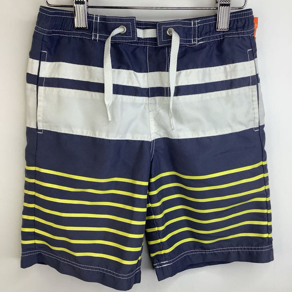 Size 5 (110): Hanna Andersson Grey & White Striped Swim Trunks