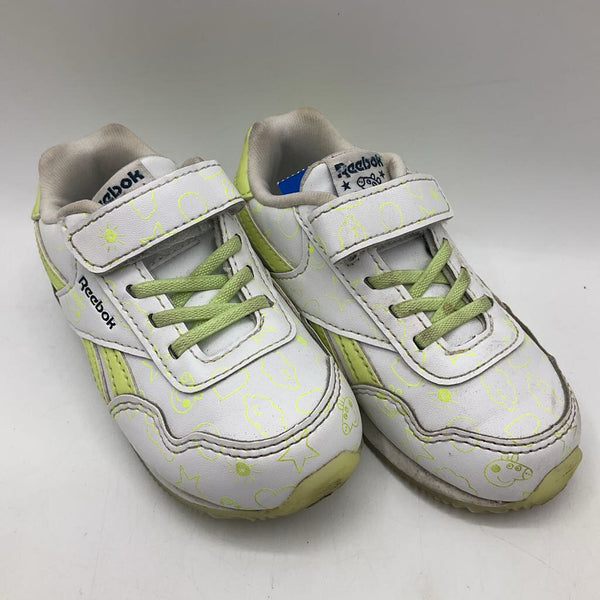 Size 6: Reebok White & Glow in the Dark Peppa Pig Velcro Sneakers