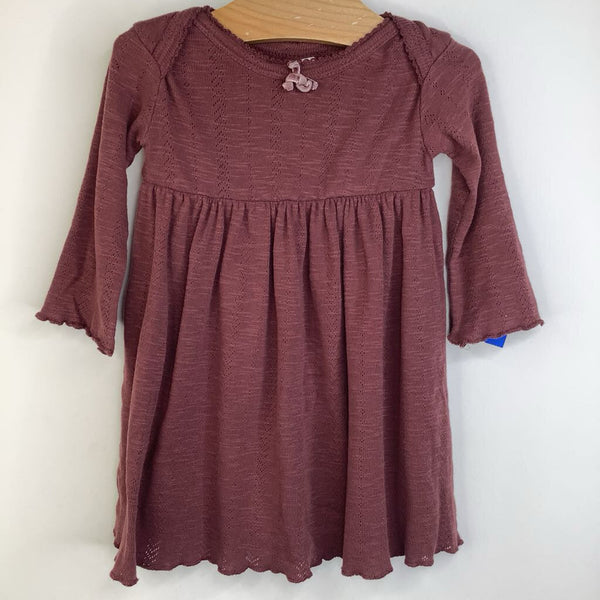 Size 6-12m: Kate Quinn Brown Purple Long Sleeve Dress