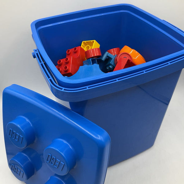 Blue Container of Duplo Legos