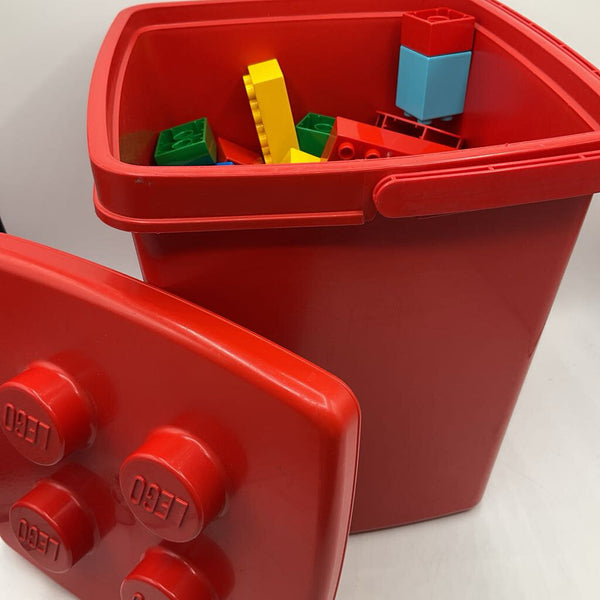 Red Container of Duplo Legos
