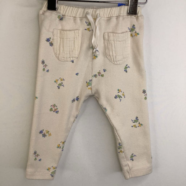 Size 3-6m: Zara Cream Pastel Flower Pants