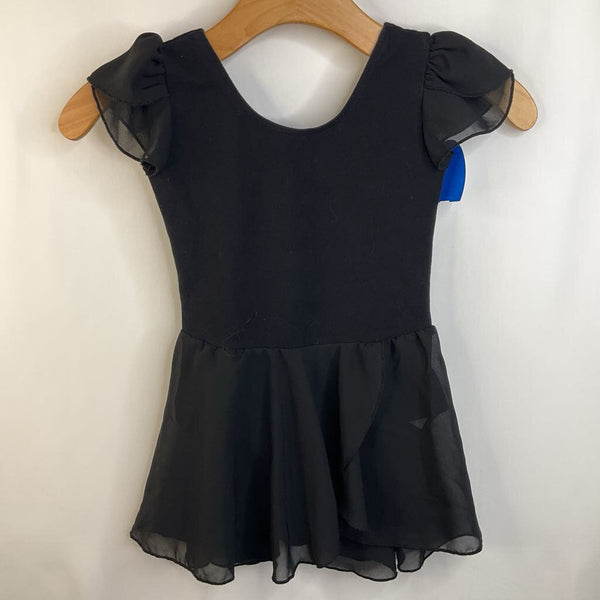 Size 8: Black Short Sleeve Leotard w/ Skirt