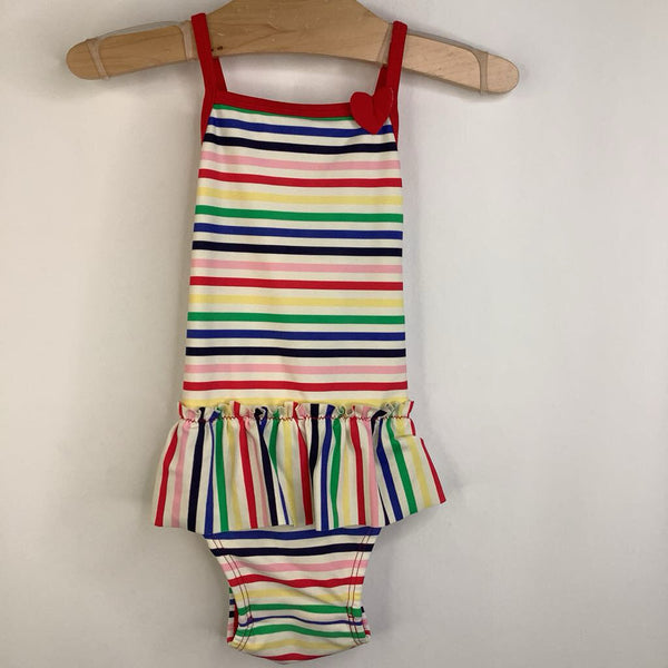 Size 2 (85): Hanna Andersson Rainbow Striped Tank 1pc Swimsuit