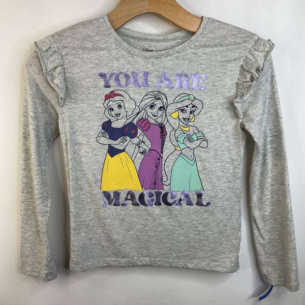 Size 7: Disney Light Grey 'You Are Magic' Princess Long Sleeve T