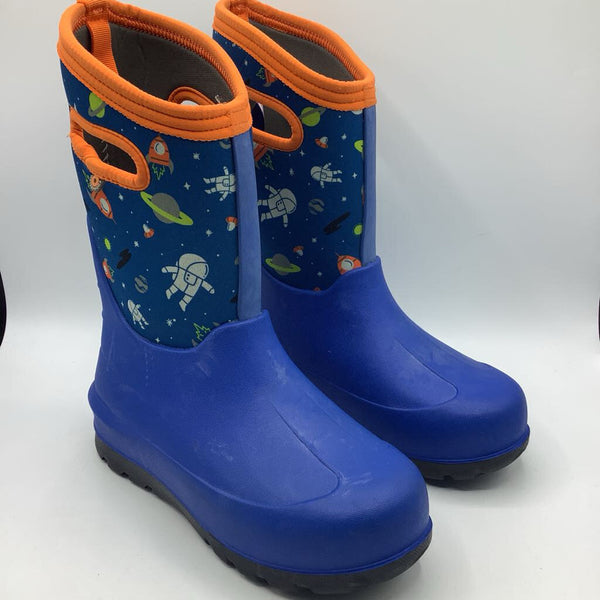 Size 3Y: Bogs Blue Space/ Astronaut Insulated Rain Boots