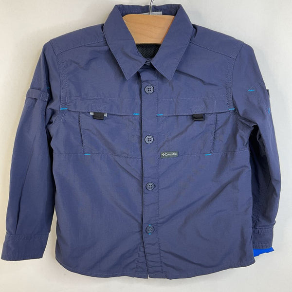 Size 3: Columbia Omni-Shade Indigo Blue Button-up Long Sleeve
