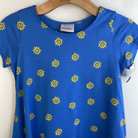 Size 10 (140): Hanna Andersson Blue Yellow Suns T-Shirt Dress REDUCED