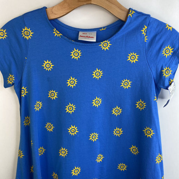 Size 10 (140): Hanna Andersson Blue Yellow Suns T-Shirt Dress REDUCED
