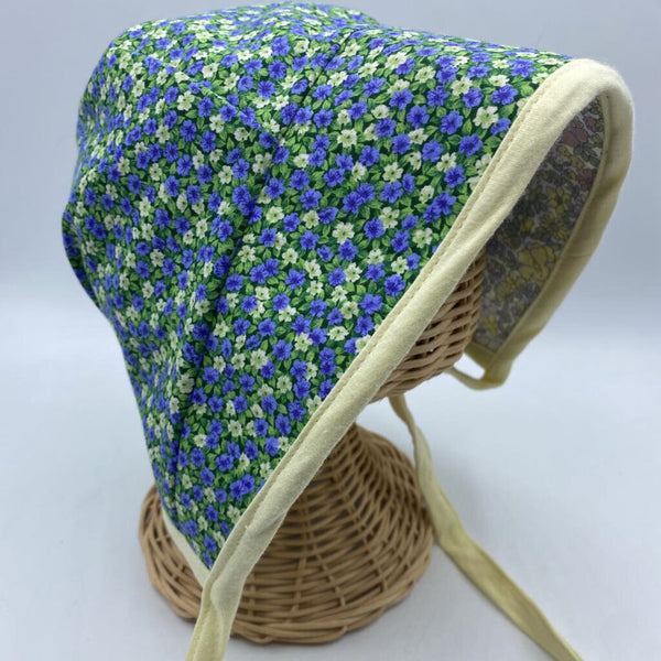 Size 18-24m: Handmade Hazel Locally Made Reversible Bonnet w/Cap Brim Floral