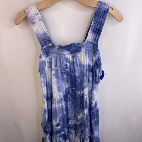 Size XS: Old Navy Light Blue & White Tie-Dye Tank Sun Dress