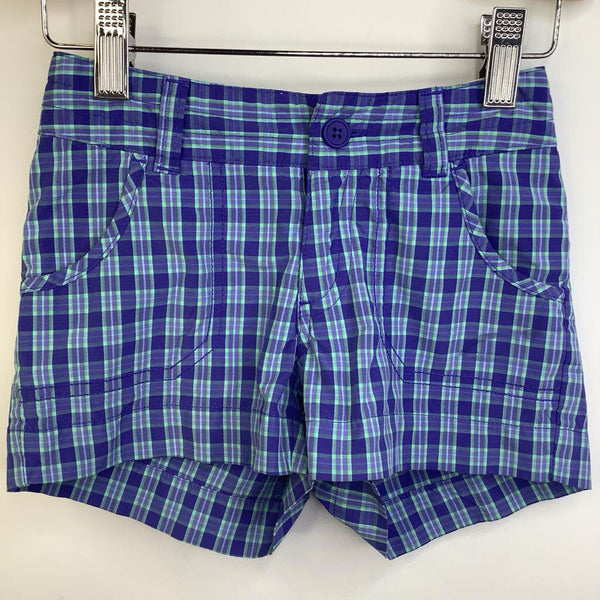 Size 4-5: Columbia Omni-Shade Indigo/Green Plaid Shorts