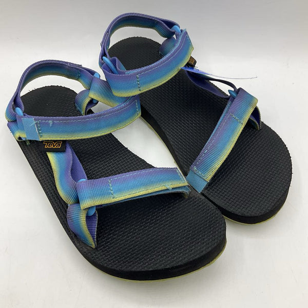Size 4Y: Teva Purple/Blue/Green Ombre Velcro Sandals
