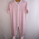 Size 3-6m: Roller Rabbit Light Pink & White Checkered Elephant Footed Long Sleeve PJS NEW w/ Tag