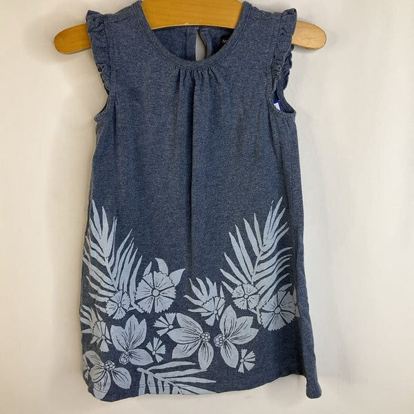 Size 18-24m: Tea Collection Blue Flower Bottom Ruffle Sleeve Dress