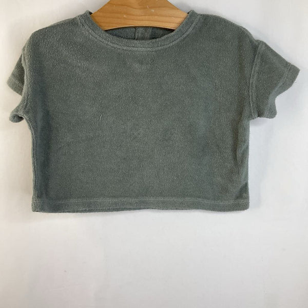 Size 12-18m: Quincy Mae Sage Green Terry Cloth T-Shirt