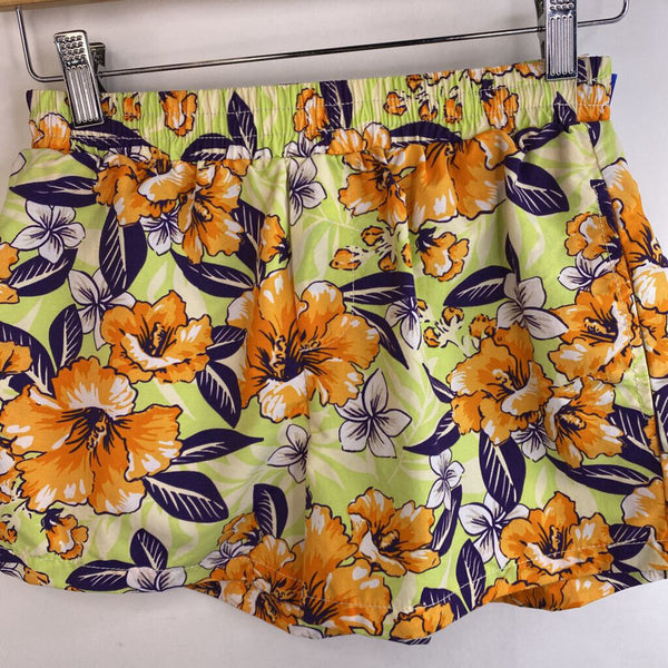 Size 14-16: Urban Outfitters Lime Green Orange Tropical Flowers Shorts