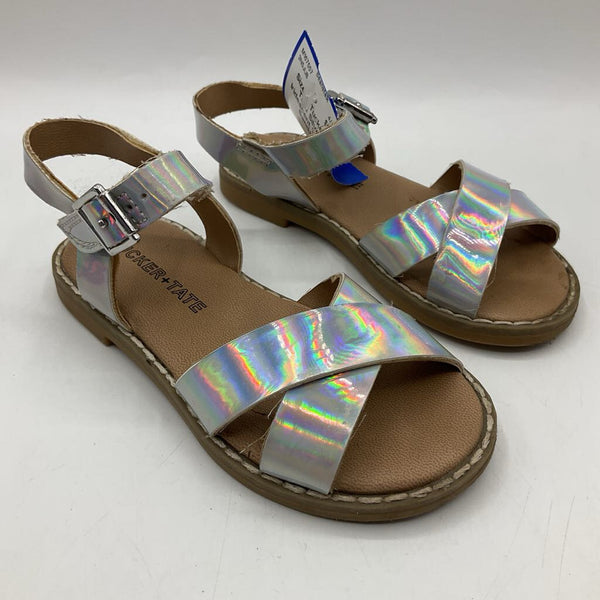 Size 7: Tucker + Tate Silver Iridescent Velcro Sandals