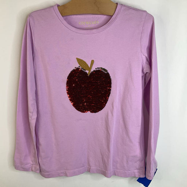 Size 6-7: Crewcuts Lilac Sequin Pink/Gold Apple Long Sleeve T