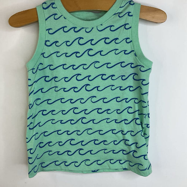 Size 2: Old Navy Sea Green Blue Waves Tank Top