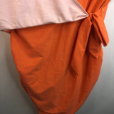 Size XL: Orange Pink Wrap V-Neck Tank 1pc Swimsuit