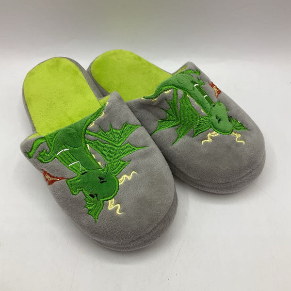 Size 13-1: Grey Green Dragon Slippers