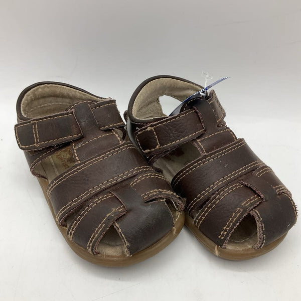 Size 5: See Kai Run Brown Leather Velcro Sandals