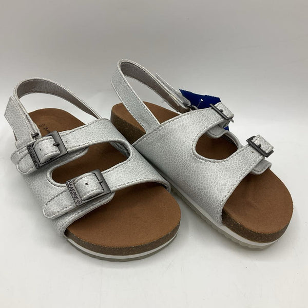 Size 11: Bearpaw Silver Velcro Sandals NEW