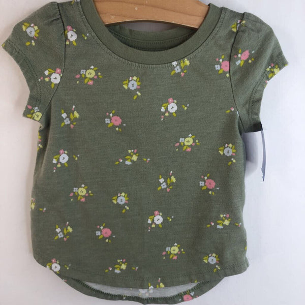 Size 12m: Cat & Jack Green Floral T-Shirt