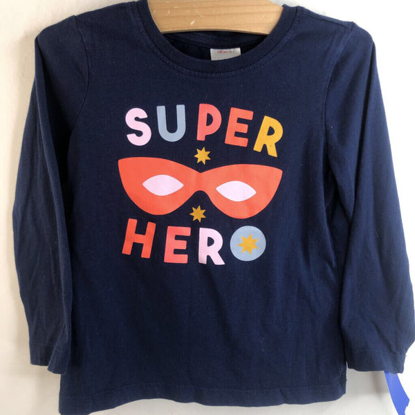 Size 4 (100): Hanna Andersson Navy Blue 'Super Hero' Long Sleeve T