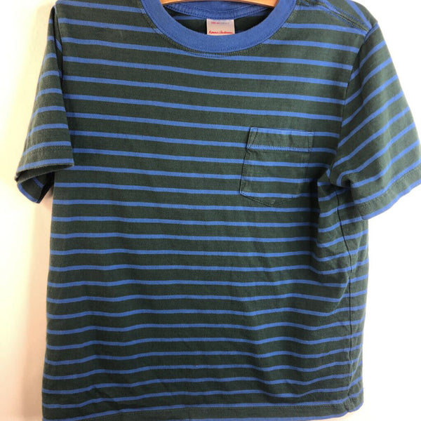 Size 6-7 (120): Hanna Andersson Green & Blue Striped T-Shirt