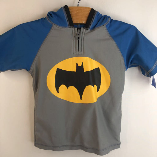 Size 18-24m: Gap Grey & Blue Batman Short Sleeve Hooded Swim Shirt