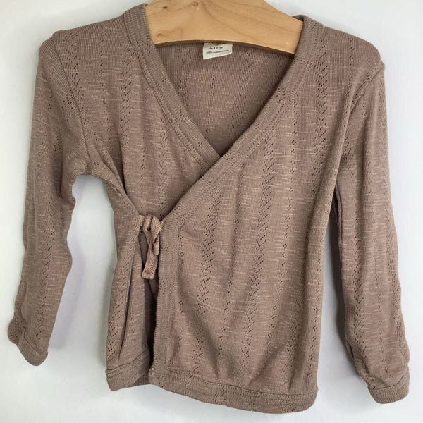 Size 6-12m: Kate Quinn Taupe Wrap Long Sleeve T