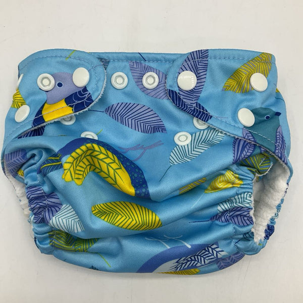 Size OS: Charlie Banana Blue Birds Fleece Lined Snap Adjustable Reusable Diaper