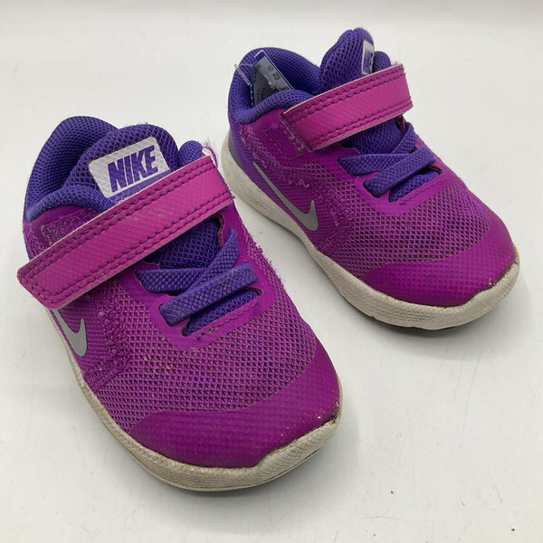Size 4: Nike Ombre Pink to Purple Velcro Sneakers
