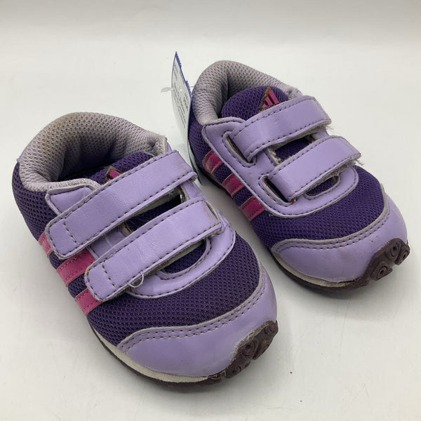 Size 5: Adidas Purple & Lavender Velcro Sneakers